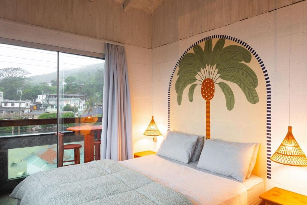 Área de convivência do Sea Wolf Surf Hostel